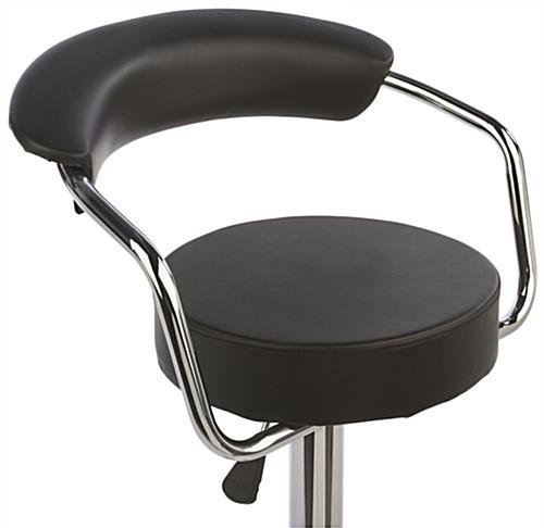 Adjustable Stool w/ Leatherette Seat, 360° Swivel, Backrest, Set of 2 - Black - Image 5