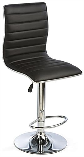 Adjustable Stool w/ Leatherette Seat, 360° Swivel, Backrest, Set of 2 - Black - Image 2