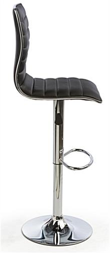 Adjustable Stool w/ Leatherette Seat, 360° Swivel, Backrest, Set of 2 - Black - Image 3