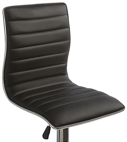 Adjustable Stool w/ Leatherette Seat, 360° Swivel, Backrest, Set of 2 - Black - Image 5