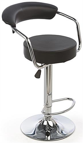 Adjustable Stool w/ Leatherette Seat, 360° Swivel, Backrest, Set of 2 - Black - Image 2