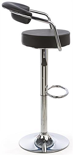 Adjustable Stool w/ Leatherette Seat, 360° Swivel, Backrest, Set of 2 - Black - Image 3