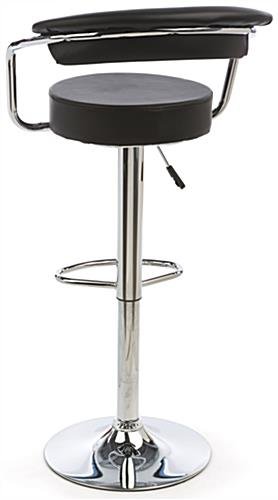 Adjustable Stool w/ Leatherette Seat, 360° Swivel, Backrest, Set of 2 - Black - Image 4