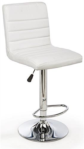 Adjustable Stool w/ Leatherette Seat, 360° Swivel, Backrest, Set of 2 - White - Image 2