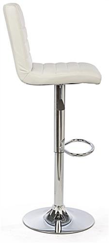 Adjustable Stool w/ Leatherette Seat, 360° Swivel, Backrest, Set of 2 - White - Image 3