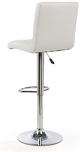 Adjustable Stool w/ Leatherette Seat, 360° Swivel, Backrest, Set of 2 - White - Image 4