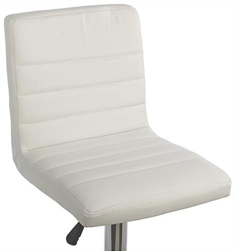 Adjustable Stool w/ Leatherette Seat, 360° Swivel, Backrest, Set of 2 - White - Image 5
