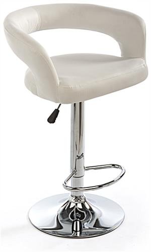 Adjustable Stool w/ Leathette Seat, 360° Swivel, Backrest, Armrests, Set of 2 - White - Image 2