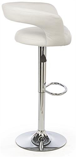 Adjustable Stool w/ Leathette Seat, 360° Swivel, Backrest, Armrests, Set of 2 - White - Image 3