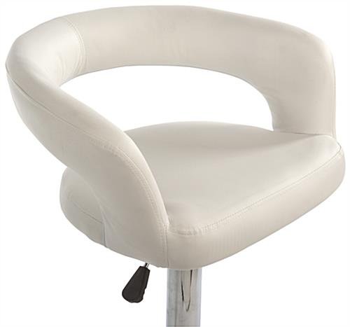 Adjustable Stool w/ Leathette Seat, 360° Swivel, Backrest, Armrests, Set of 2 - White - Image 5