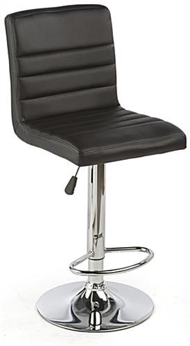 Adjustable Stool w/ Leathette Seat, 360° Swivel, Backrest, Set of 2 - Black - Image 2