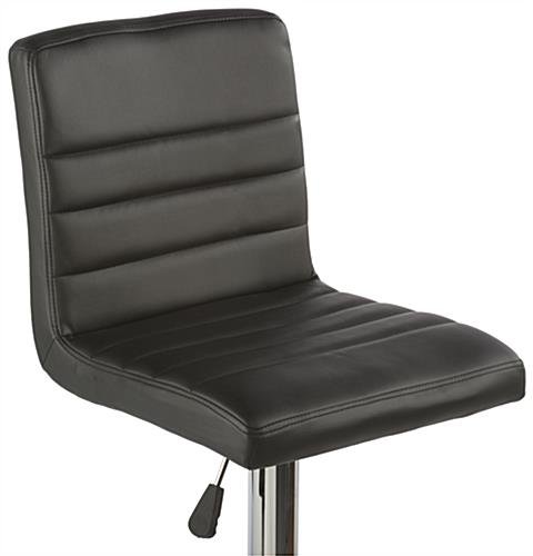 Adjustable Stool w/ Leathette Seat, 360° Swivel, Backrest, Set of 2 - Black - Image 5