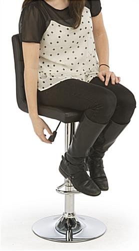 Adjustable Stool w/ Leathette Seat, 360° Swivel, Backrest, Set of 2 - Black - Image 6