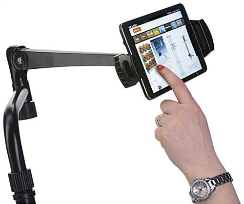 Adjustable Tablet Mount with Clamp for Wheelchair, Rotating & Tilting - Black - Image 2