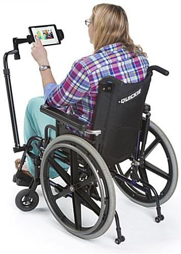 Adjustable Tablet Mount with Clamp for Wheelchair, Rotating & Tilting - Black - Image 6