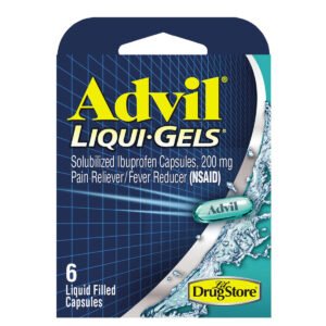 Advil Liqui-Gels Ibuprofen, 200 mg, 6 Liquid Filled Capsules per Pack, 6 Trial Packs