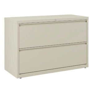 Alera Lateral 2-Drawer File Cabinet, Letter/Legal, 42"W x 18.63"D x 28"H, Putty