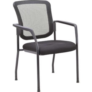 Alera Mesh Guest Mobile Stacking Chair, Black