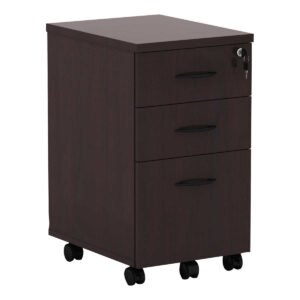 Alera Valencia Mobile 2-Drawer Pedestal File Cabinet, 15.88"W x 20.5"D x 28.38"H, Mahogany