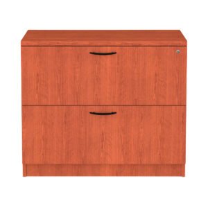 Alera Valencia Series 2-Drawer Lateral File, 34"W x 22.75"D x 29.5"H, Medium Cherry