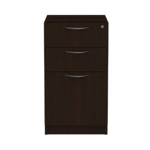 Alera Valencia Series Box and File Pedestal, 15.63"W x 20.5"D x 28.5"H, Espresso