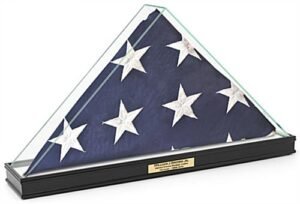 American-Made Wood Flag Case for 5’ x 9.5’ Flags, Custom Engraved - Black
