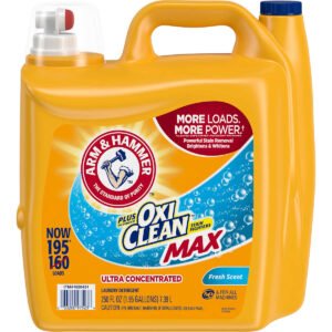 Arm & Hammer Plus OxiClean Max Liquid Laundry Detergent, Fresh Scent, 250 fl oz