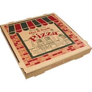 Arvco Printed Pizza Box, 14'', Kraft, 50 ct