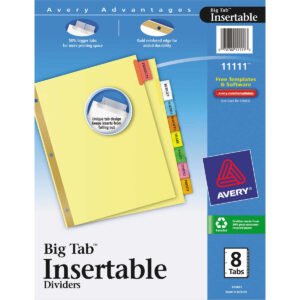 Avery Big Clear Index Divider, Assorted Colors, 8 Tab, 6 Sets