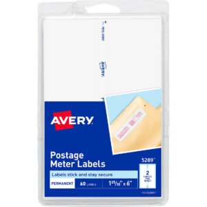Avery Postage Meter Labels, White, 1-3/16" x 6", 180 Labels