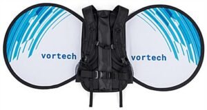 Backpack Banner w/O-Shaped Wings, Double-Sided, Custom Printed Graphics - Black