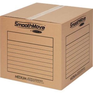 Bankers Box SmoothMove Classic Moving/Storage Box, Lift-Off Lid, Medium, Kraft, 20 ct