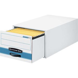 Bankers Box Stor/Drawer Steel Plus Storage Drawer, Legal, White/Blue, 6 ct