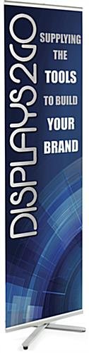 Banner Stand with 24”w Custom Graphics, Adjustable Height - Silver