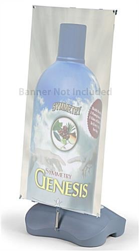 Banner Stand with Adjustable Width & Height, Fillable Base - Gray