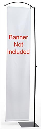 Banner Stand with Curved Bar for 20"w Graphics, Adjustable Height - Black