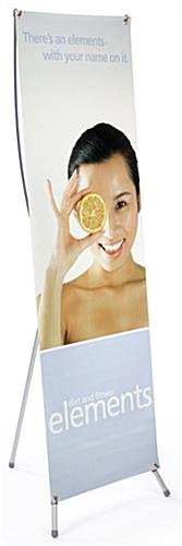 Banner Stand with Custom Graphic, Adjustable Width & Height - Silver