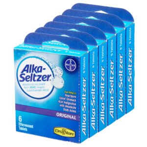 Bayer Alka-Seltzer Effervescent Tablets, Original, 6 Tablets per Pack, 6 Trial Packs