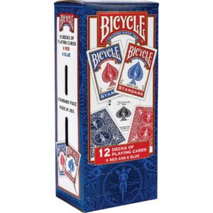 Bicycle Standard Playing Cards, Red and Blue, 12 Decks