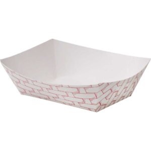 Boardwalk Paper Red Weave Food Tray, #3, 500 ct