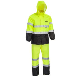 Boss High Visibility Rain Suit, ANSI Class 3, Yellow/Black