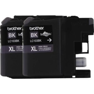 Brother LC103BKPKS Ink Cartridge, High Yield, Black, 2 pk