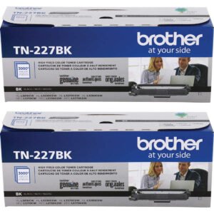 Brother TN227BK Toner Cartridge, High Yield, Black, 2 pk