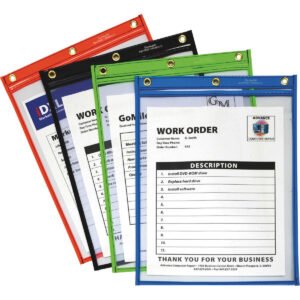 C-Line Super Heavyweight Shop Ticket Holders, Assorted, 9"W x 12"L, 20 ct