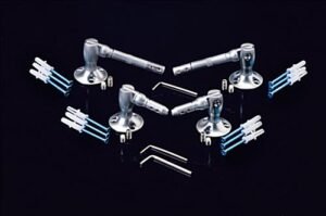 Cable Hanging System for Wall Mount, (2) Top & (2) Bottom - Silver