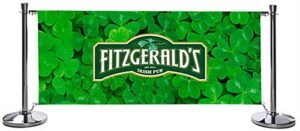 Café Barrier with (7) Post Configuration & Full Color Graphics - Single Sided