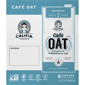 Califia Farms Barista Choice Cafe Oat Oatmilk, Dairy Free, 32 fl oz, 6 ct