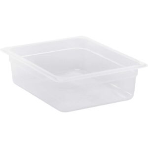 Cambro 6.3 Quart Translucent Food Pan with Lid, 1/2 Size, 4" Deep, 3 ct