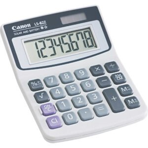 Canon 8 Digit Minidesk Calculator, 3-1/2"L x 4-1/2"W, White