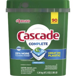 Cascade Complete Dishwasher Detergent Pacs, Fresh, 90 ct
